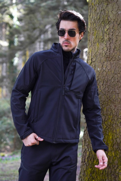 Logan Taktik Softshell Siyah Mont